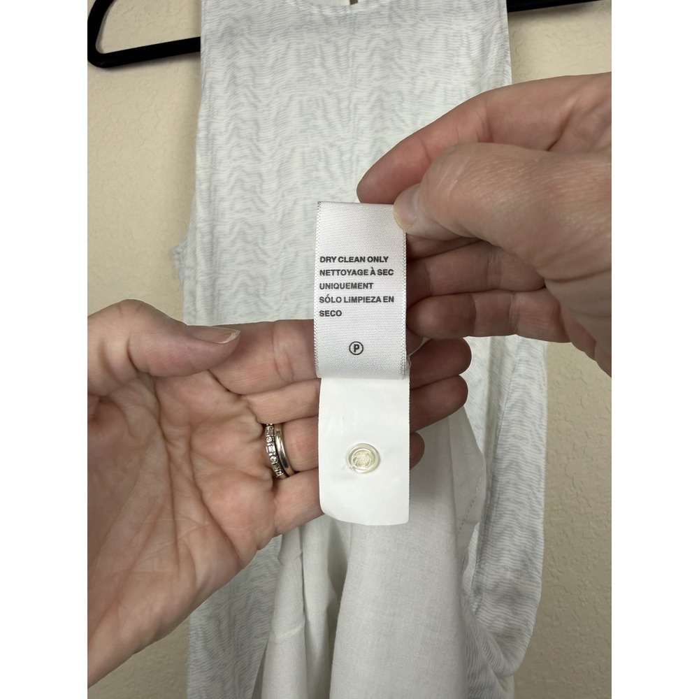 James Perse White and Grey Lined Tank Dress Quiet Luxury Minimalist Sz M - Picture 7 of 10